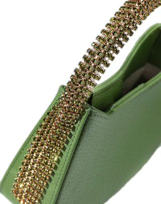 KODA Mini BAG - GREEN GRASS LEATHER - GREEN OLIVE STONES - GOLD CHAIN