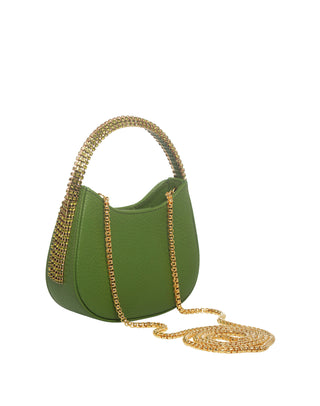 KODA Mini BAG - GREEN GRASS LEATHER - GREEN OLIVE STONES - GOLD CHAIN