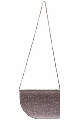 AMAYA BAG - GRADIENT BROWN SOFT NAPPA LEATHER - CRYSTAL AQUA STONES