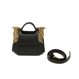 THE MINI BABY COLONEL - BLACK (CROCO PRINT)