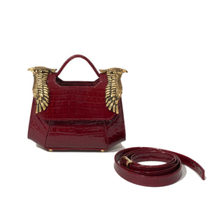 THE MINI BABY COLONEL - DARK RED (CROCO PRINT)