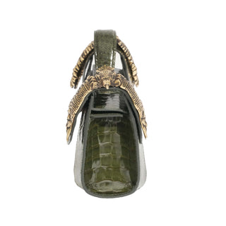 THE MINI BABY COLONEL - OLIVE GREEN (CROCO PRINT)