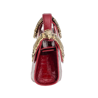 THE MINI BABY COLONEL - DARK RED (CROCO PRINT)