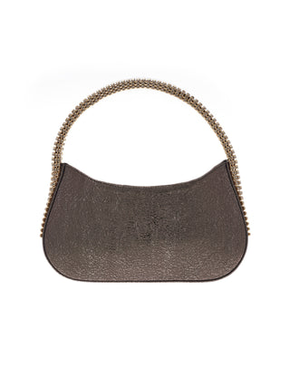 KODA BAG - ANTHRACITE SHIMMER CALF LEATHER - BLACK DIAMOND & CRYSTAL STONES - GOLD HARDWARE