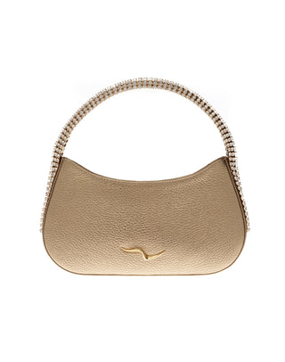 KODA BAG - GOLD CALF LEATHER - GOLD CRYSTAL STONES - GOLD HARDWARE
