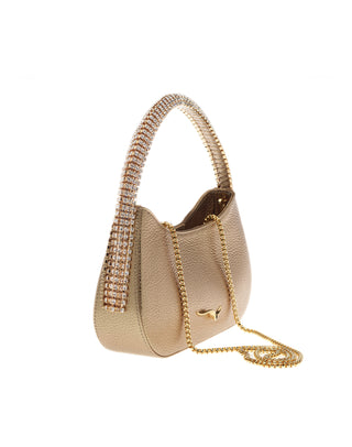 KODA BAG - GOLD CALF LEATHER - GOLD CRYSTAL STONES - GOLD HARDWARE