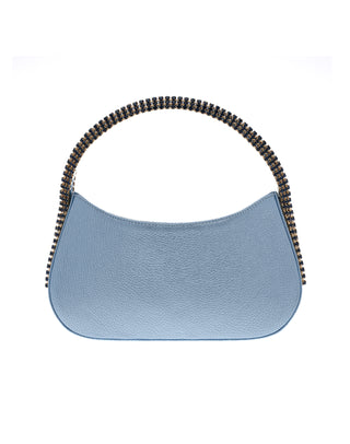 KODA BAG - LIGHT BLUE CALF LEATHER - AQUA MARINA & MONTANA STONES - GOLD HARDWARE