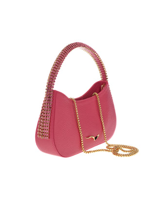 KODA BAG - ROSE CALF LEATHER - LIGHT ROSE & ROSE STONES - GOLD HARDWARE