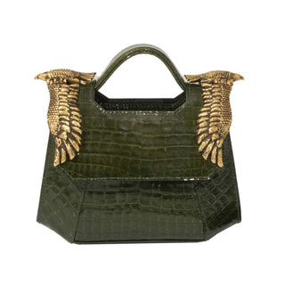 THE MINI BABY COLONEL - OLIVE GREEN (CROCO PRINT)