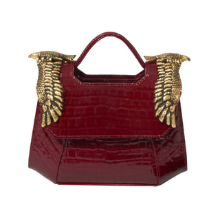 THE MINI BABY COLONEL - DARK RED (CROCO PRINT)