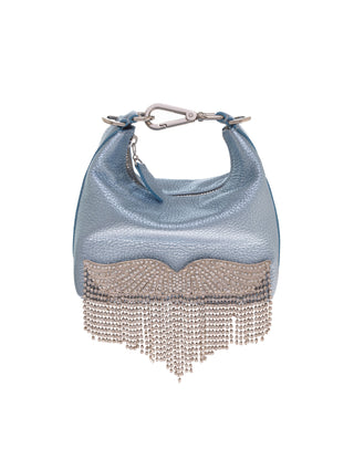 LUNA BAG - LIGHT BLUE SHIMMER LEATHER - SILVER HARDWARE