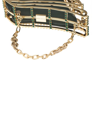 AL TAIR BAG - GOLD BRASS & GREEN EMERALD STONES