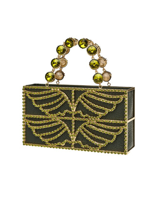 ORION BAG - GOLD BRASS & GREEN OLIVE STONES