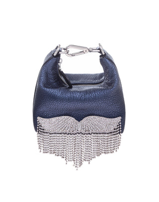 LUNA  BAG - NAVY SHIMMER LEATHER - SILVER HARDWARE