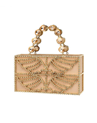 ORION BAG - GOLD BRASS & LIGHT PEACH STONES