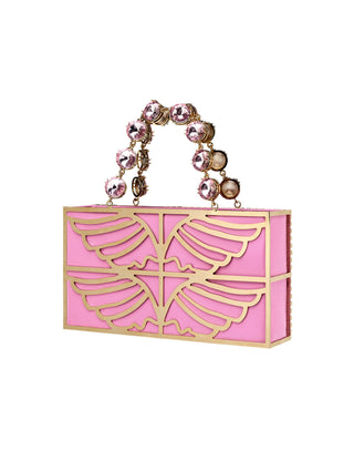 ORION BAG - GOLD BRASS & LIGHT ROSE STONES