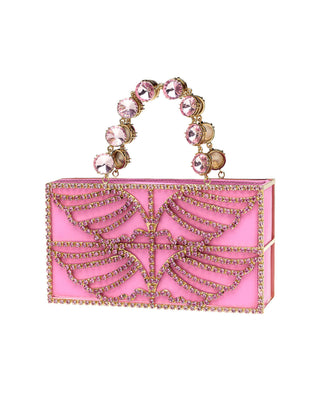 ORION BAG - GOLD BRASS & LIGHT ROSE STONES