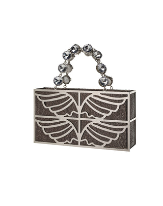 ORION BAG - SILVER BRASS & WHITE & BLACK STONES