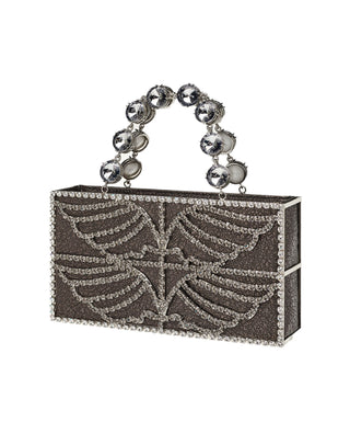 ORION BAG - SILVER BRASS & WHITE & BLACK STONES