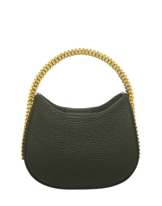 KODA Mini BAG - GREEN OLIVE LEATHER - GREEN OLIVE STONES - GOLD CHAIN