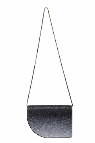 AMAYA BAG - GRADIENT BLACK SOFT NAPPA LEATHER - CRYSTAL AQUA STONES