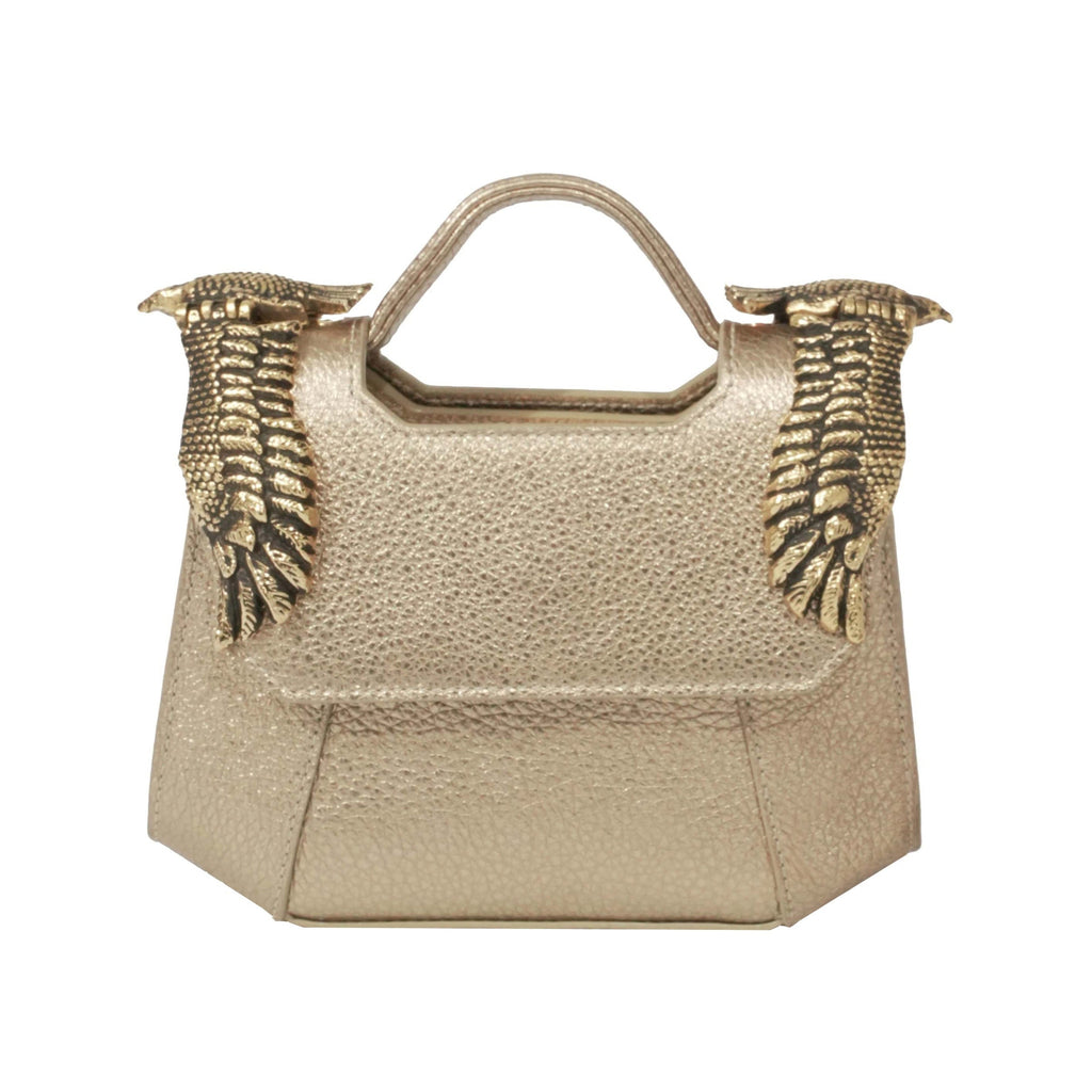 THE MINI BABY COLONEL - GOLD SHIMMER (SCOTCH PRINT) – Manar Laktineh